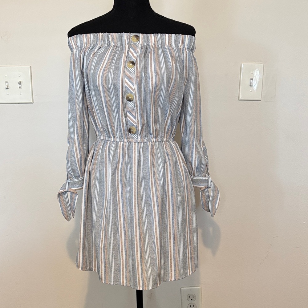 Striped Off-Shoulder Dress